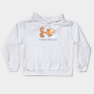 Goldfish yoga style comic draw Kids Hoodie